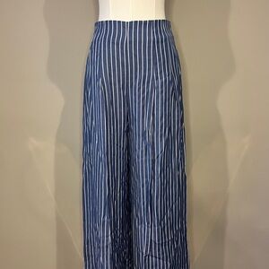Blue and White Striped Pants